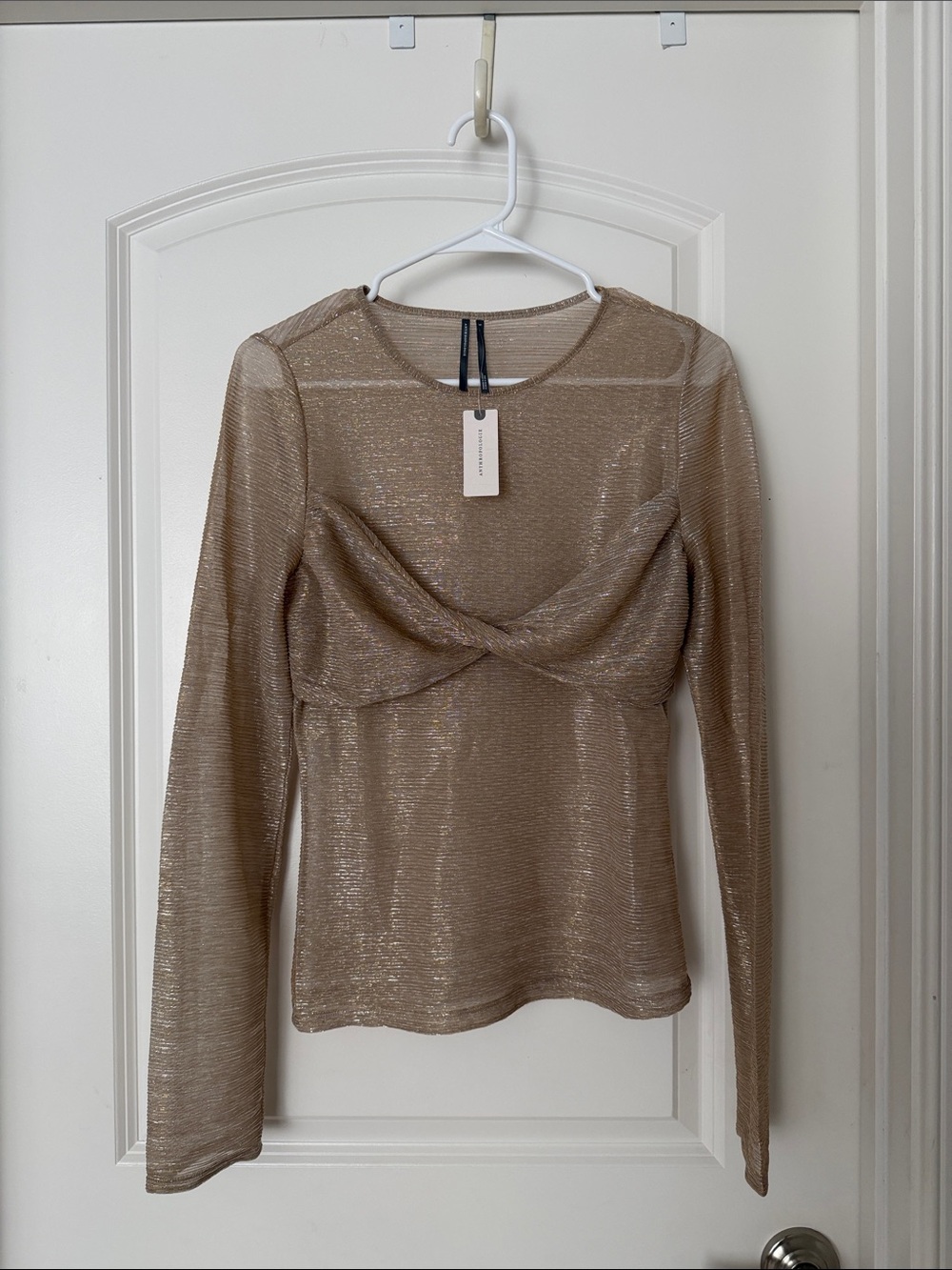 NWT Anthropologie sparkly silver gold holiday twist too